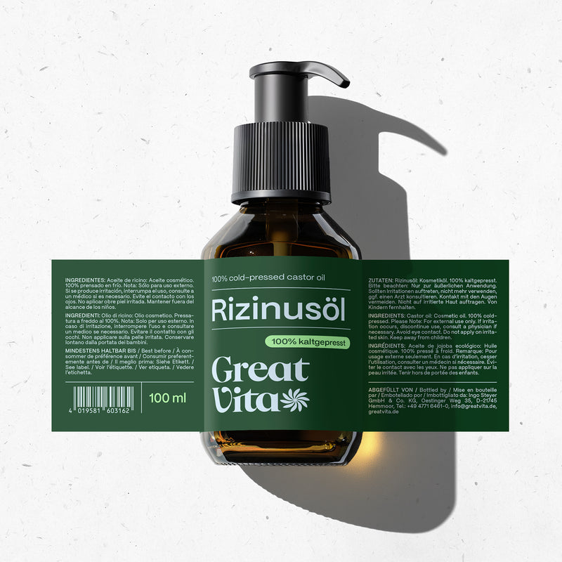 olio di ricino vergine e spremuto a freddo