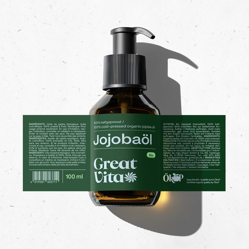 Olio di jojoba biologico spremuto a freddo + pompa