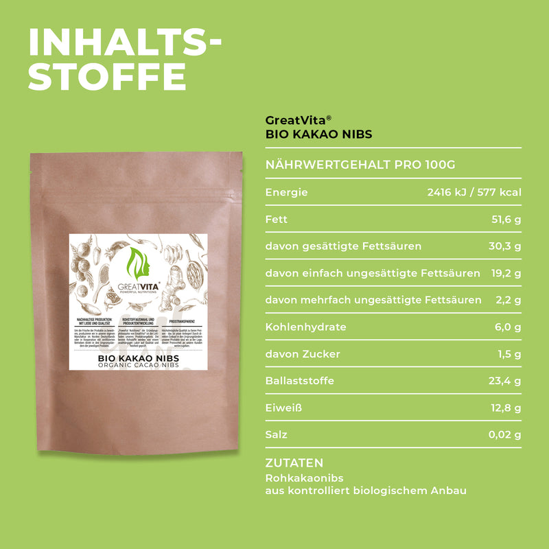 Nibs de cacao ecológico – crudos y sin aditivos