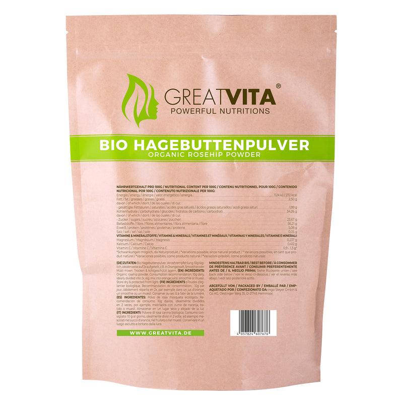 Polvere di rosa canina biologica - finemente macinata