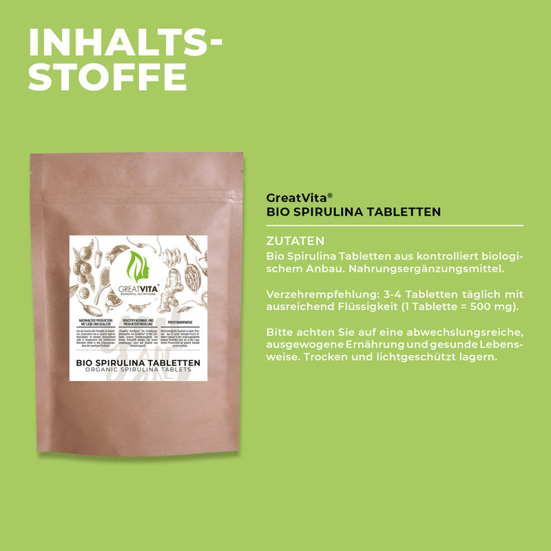 Tabletas de espirulina ecológica