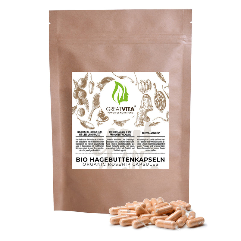 Cápsulas ecológicas de escaramujo – dosis diaria de 3000 mg
