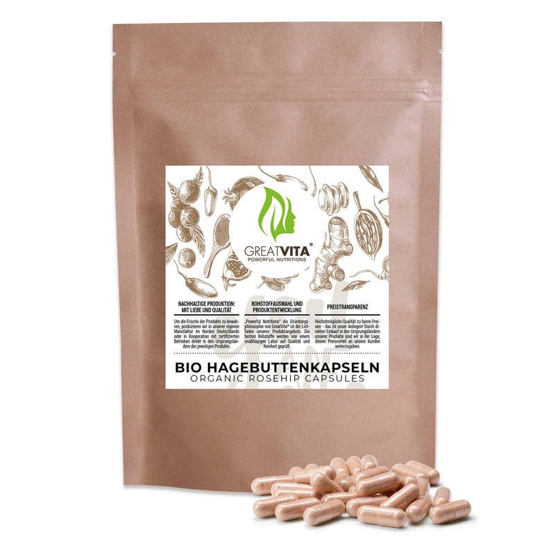 Cápsulas ecológicas de escaramujo – dosis diaria de 3000 mg