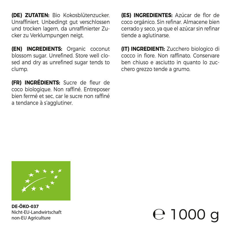 Zucchero di fiori di cocco biologico 1000 g